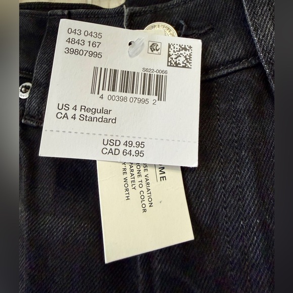 American Eagle Super High-Rise Ankle Straight Jeans Black Size 4 - Picture 3 of 5